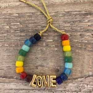 Carolina bucci inspired Forte pony beaded bracelet rainbow beads LOVE